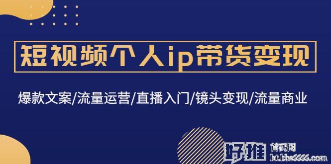 个人ip短视频带货实操：爆单文案/流量获取/新手直播/镜头玩法/商业流量
