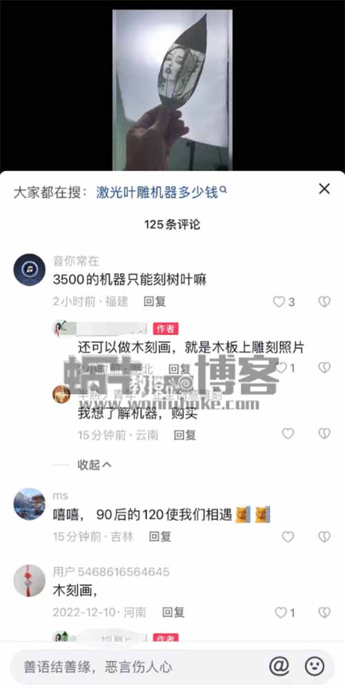 一片树叶售价120元，月入过万的树叶雕刻生意，0投资的赚米方式-第5张图片-好推首码网