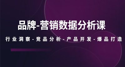 品牌营销数据分析课程，行业洞察-竞品分析-产品研发-爆品打造