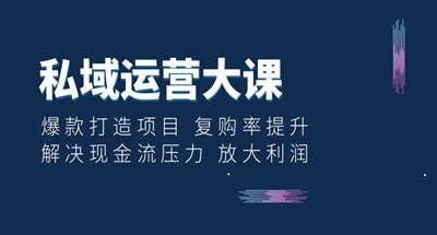 如何大招爆款项目，提升复购率、解决现金流压力，让你放大利润的私域运营教程