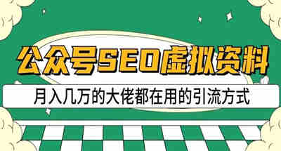 在公众号如何能一天几百块？这个SEO虚拟资料操作方式不要错过【揭秘】