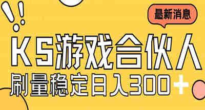 新手可以上手的快手游戏合伙人新项目，一天300可复制
