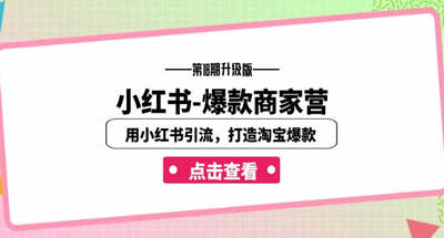 利用小红书引流打造淘宝爆款商品【16课程】