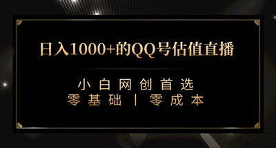 通过直播QQ号估值玩法，新手0基础0投入也能日入一千【软件+教程】