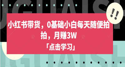 小红书卖货，0基础新手天天拍照月赚3万元【揭秘】