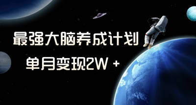 冷门虚拟项目，最强大脑养成计划，一个月变现2W＋