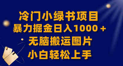 新手小白可上手的小绿书掘金玩法，助你一天1000多【无脑搬运图片】