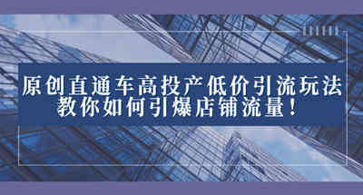 如何做到直通车低价引流，如何快速引爆你的店内流量