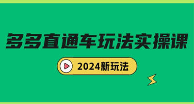 多多直通车玩法实战课，2024新玩法（7节课）