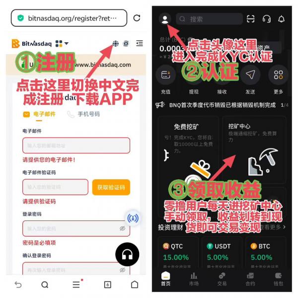 零撸BNQ，每天稳步上涨，随时交易提现